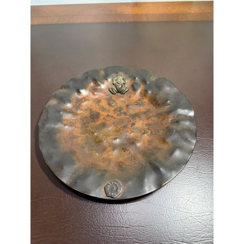 Jan Barboglio Hammered Iron Frog Decorative Plate Made in Mexico